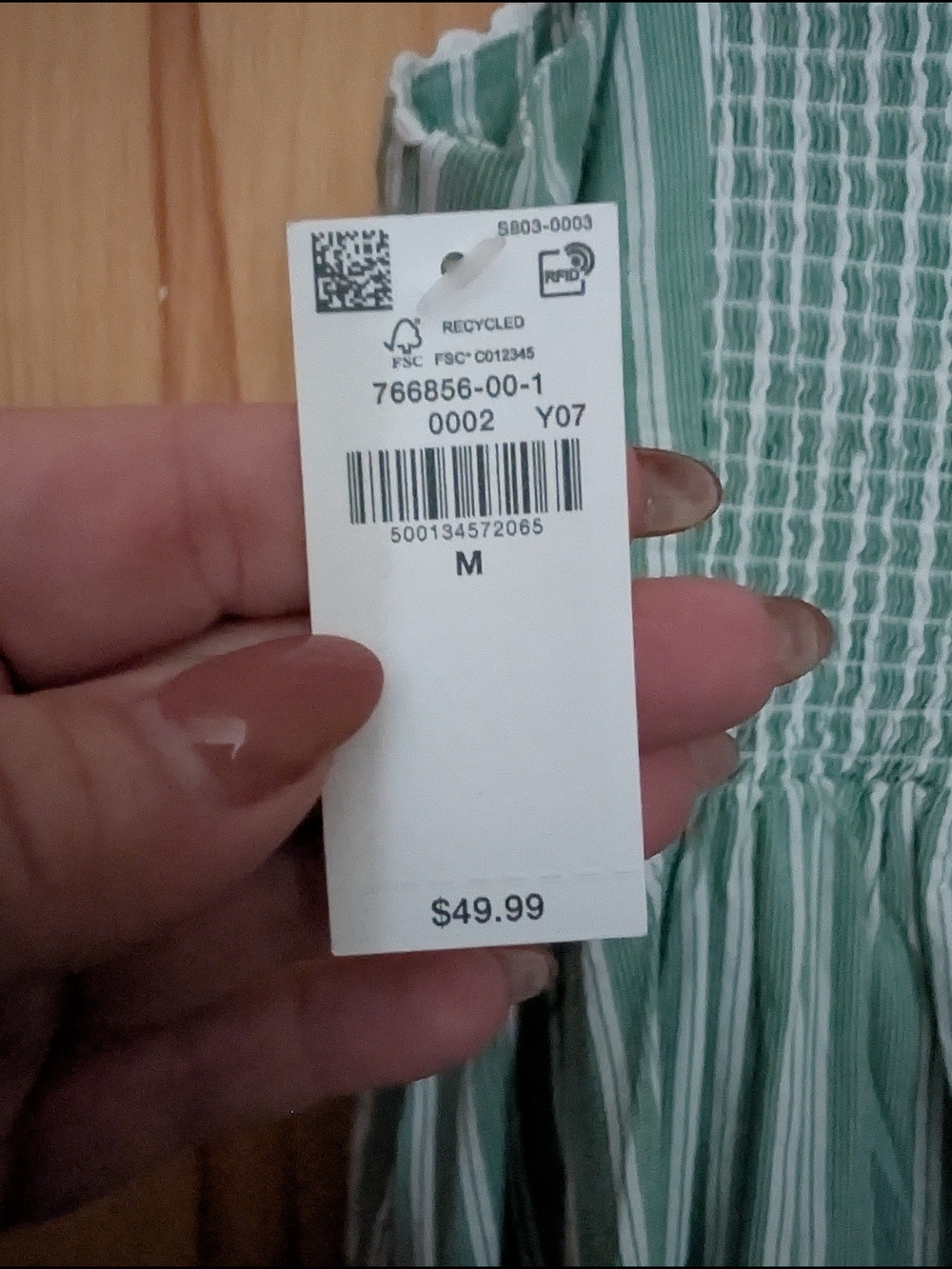 Striped Mint Green Tie-Front Maxi Dress - Picture 2 of 3